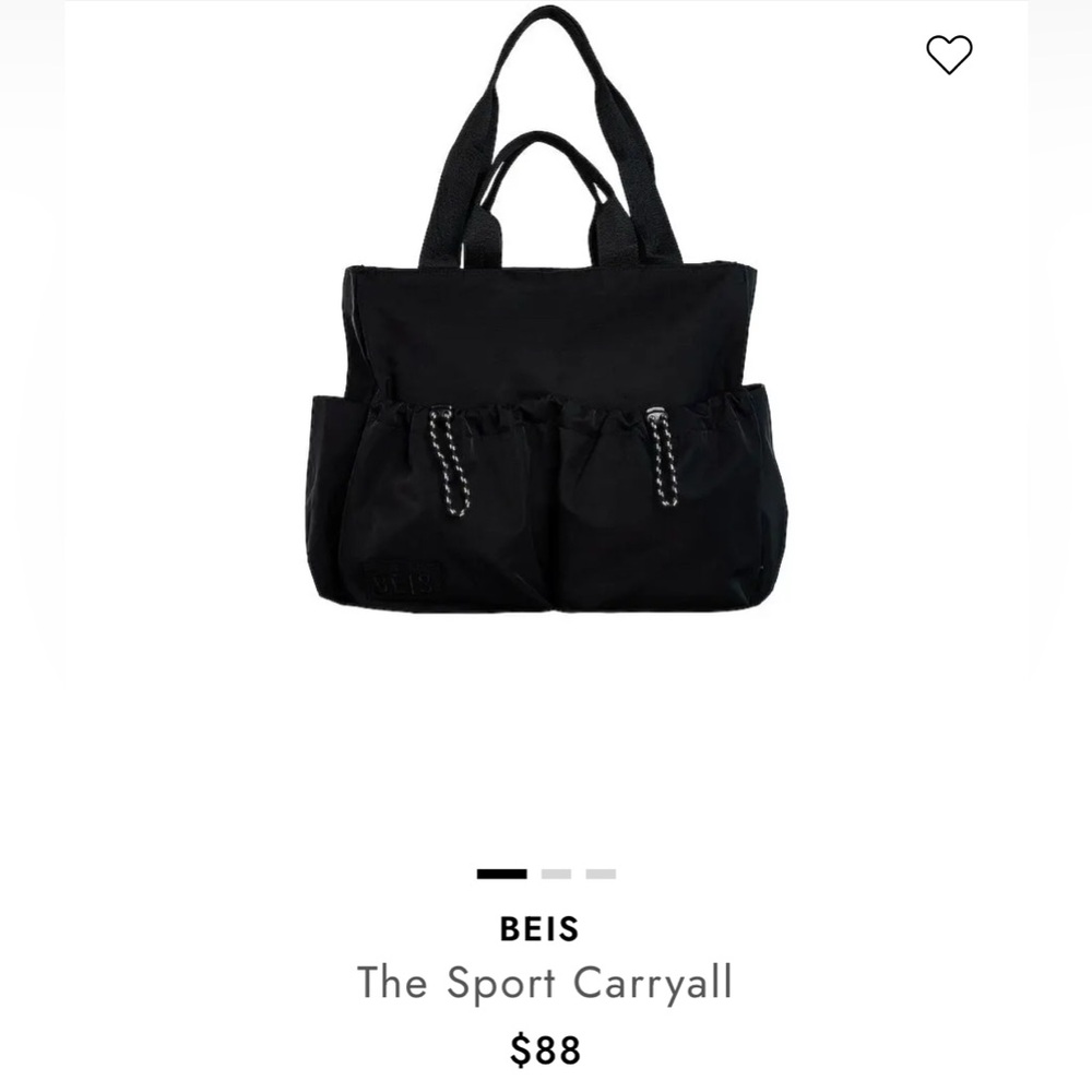 BEIS Black Sport Tote Bag